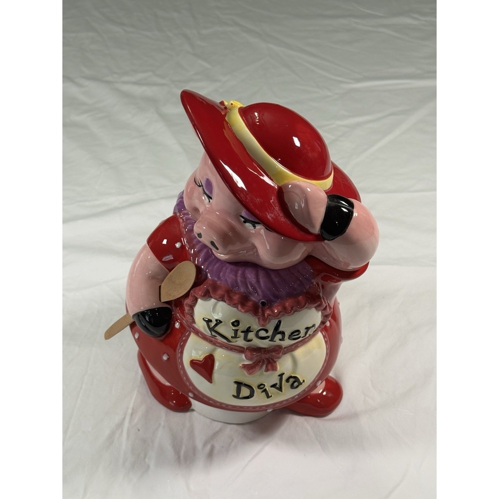 Adorable Vintage Pig Kitchen Diva Cookie Jar